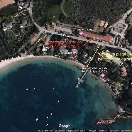 Face A La Grande Plage De Cala Rossa 아파트 *